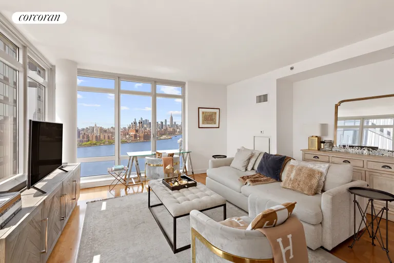 New York City Real Estate | View 2 Northside Piers, 24A | Living Room | View 5