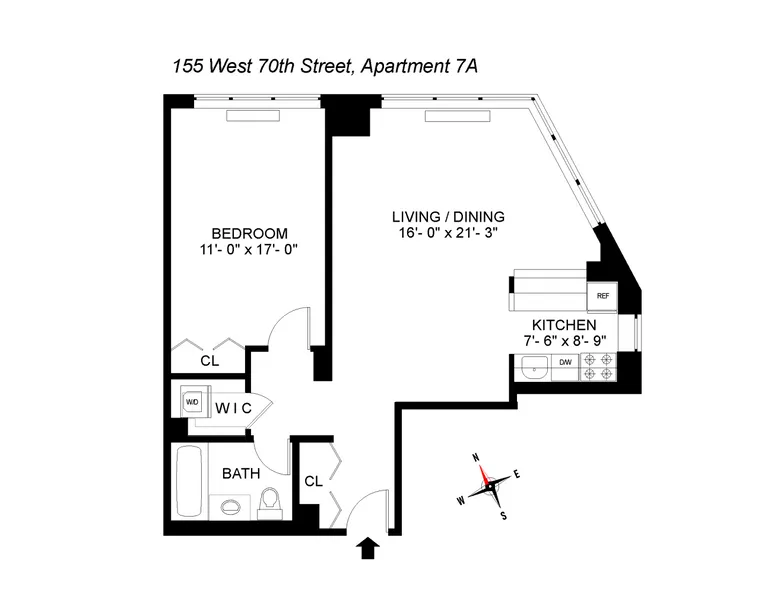 155 West 70th Street, 7A | floorplan | View 7