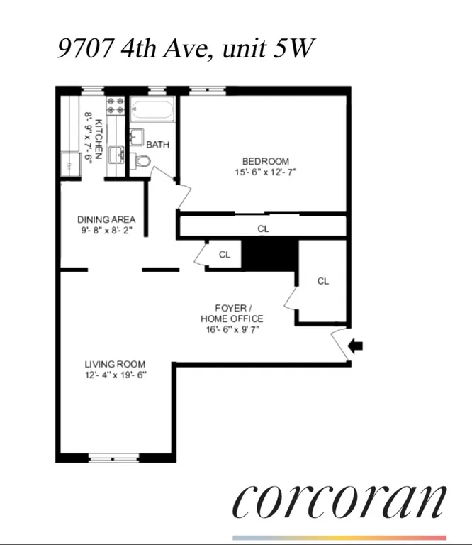 9707 4th Avenue, 5W | floorplan | View 9