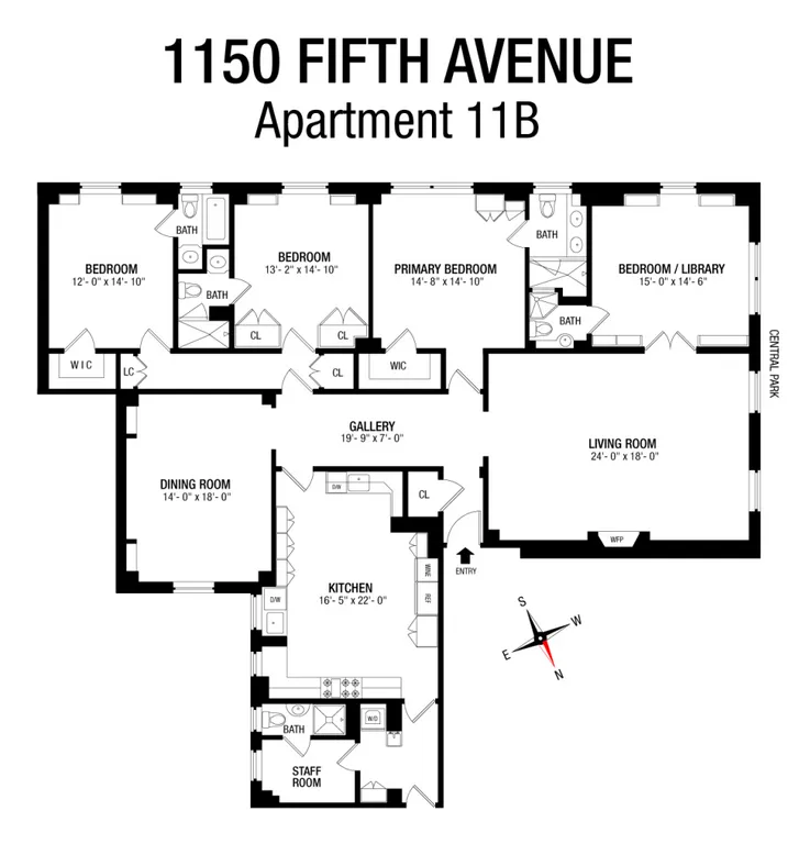 1150 Fifth Avenue, 11B | floorplan | View 17