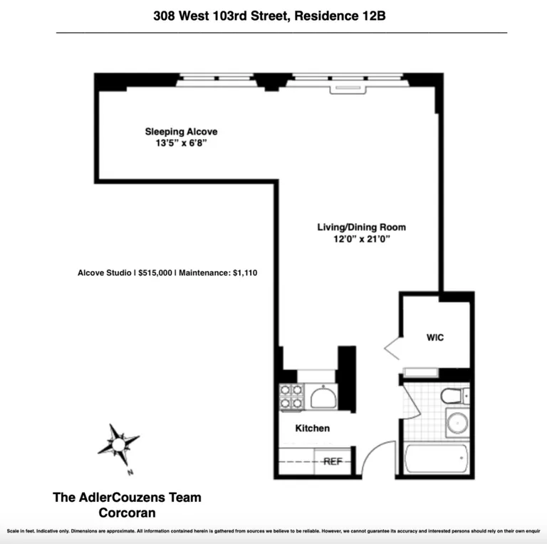 308 West 103rd Street, 12B | floorplan | View 15