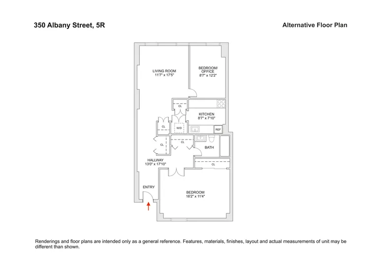 350 Albany Street, 5R | floorplan | View 8