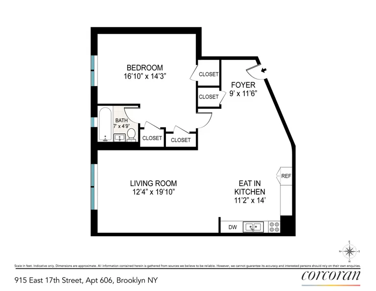 915 East 17th Street, 606 | floorplan | View 6