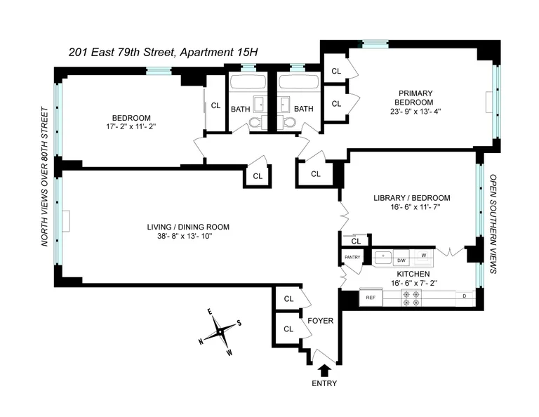 201 East 79th Street, 15H | floorplan | View 7