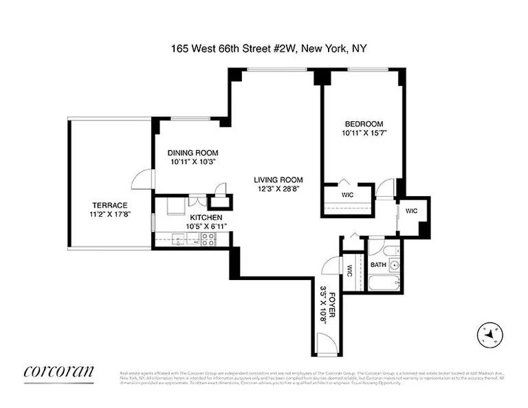 165 West 66th Street, 2W | floorplan | View 8