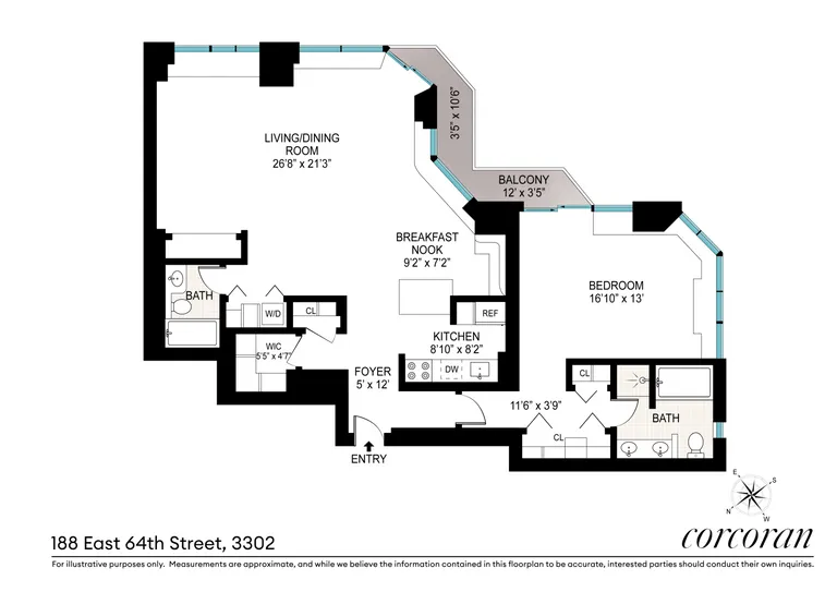 188 East 64th Street, 3302 | floorplan | View 13