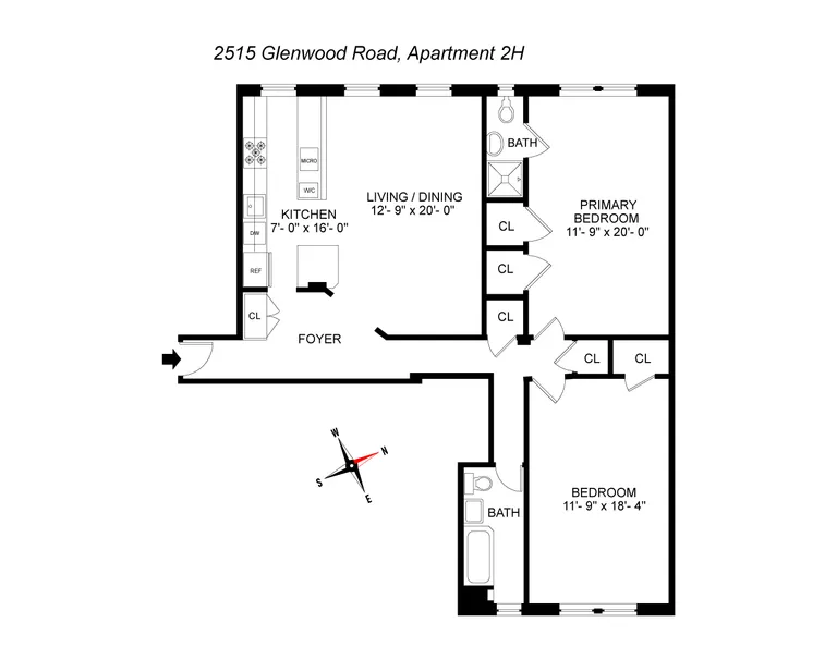 2515 Glenwood Road, 2H | floorplan | View 9