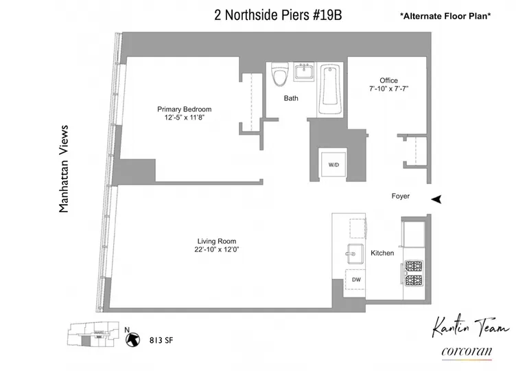2 Northside Piers, 19B | floorplan | View 9