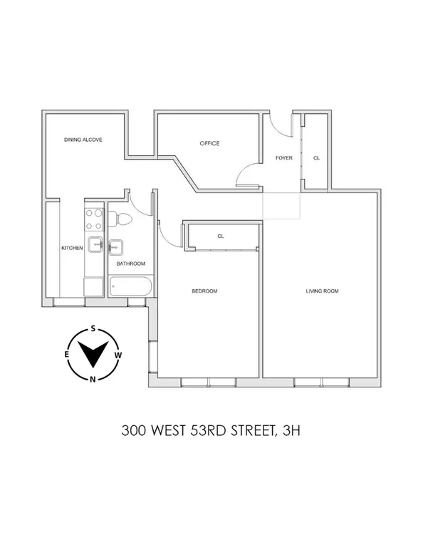 300 West 53rd Street, 3H | floorplan | View 9