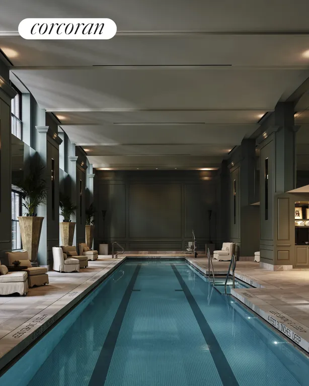 New York City Real Estate | View 111 West 57th Street, 28 | Lap Pool with Private Cabanas | View 13