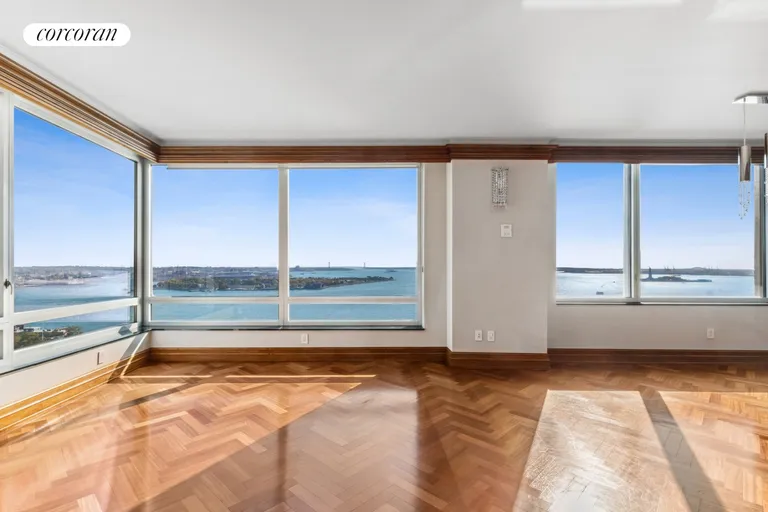 New York City Real Estate | View 10 West Street, 27E | Living Room | View 4