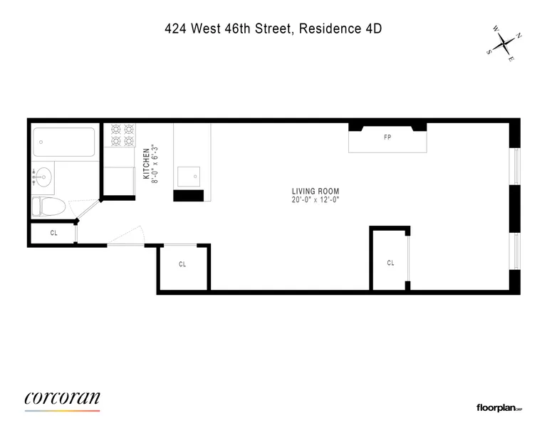 424 West 46th Street, 4D | floorplan | View 8