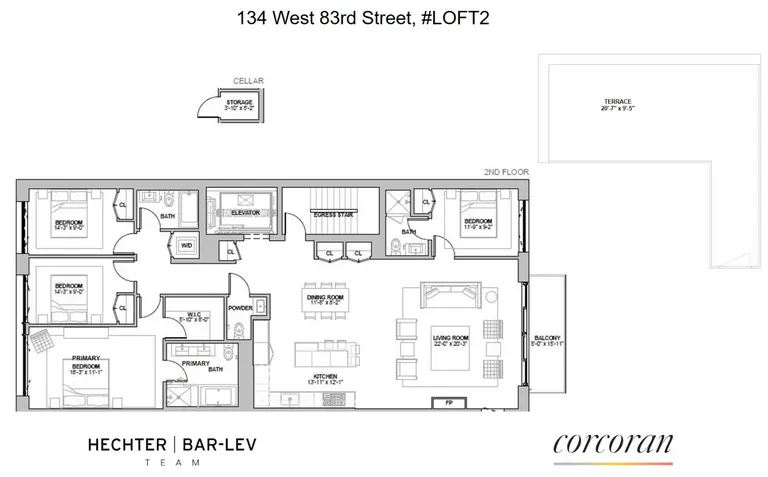 134 West 83rd Street, LOFT2 | floorplan | View 13