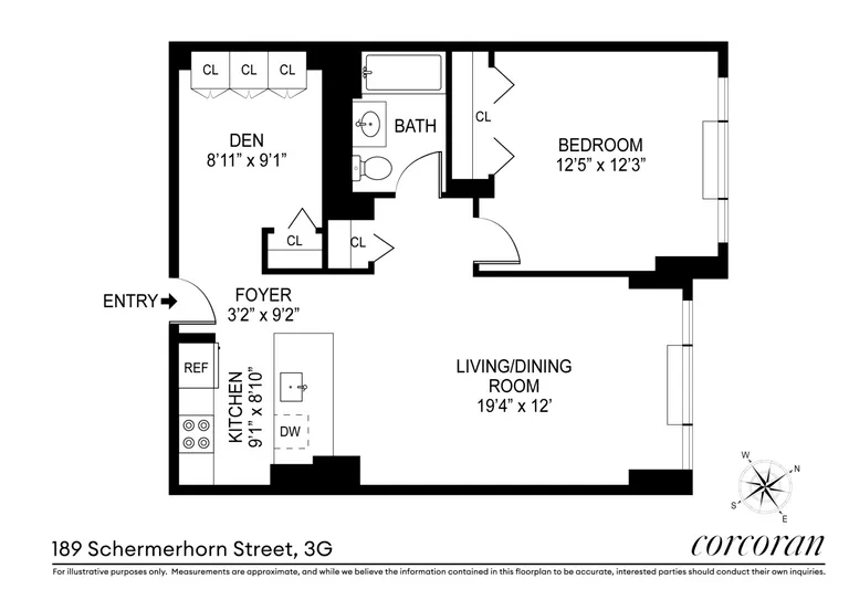 189 Schermerhorn Street, 3G | floorplan | View 7