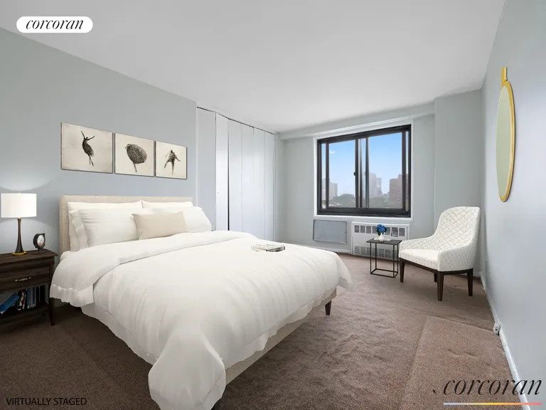 New York City Real Estate | View 185 Hall Street, 910 | Virtually staged Bedroom | View 4
