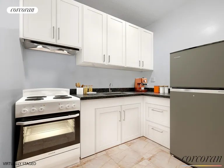 New York City Real Estate | View 185 Hall Street, 910 | Virtually staged Kitchen | View 8