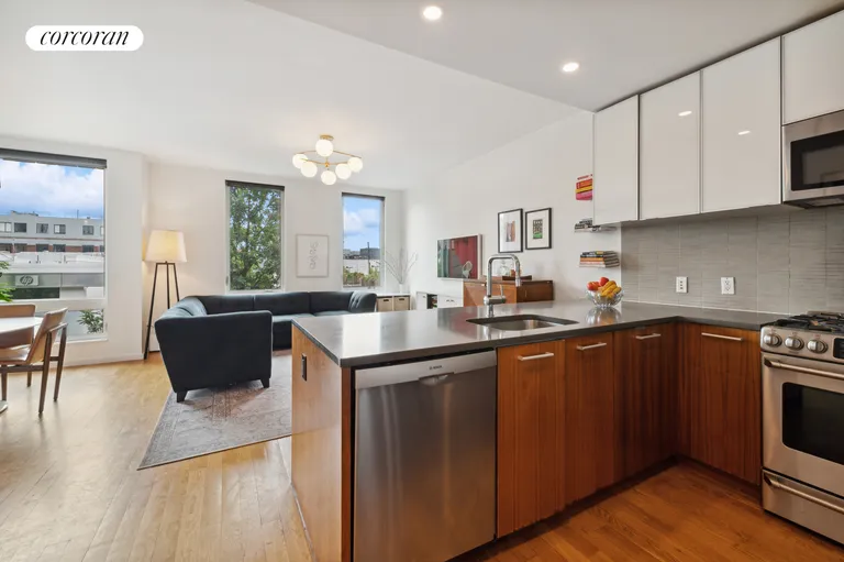 New York City Real Estate | View 105 3rd Street, 2 | Open kitchen facing living room | View 3