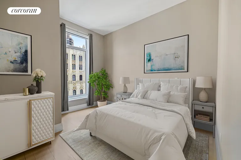 New York City Real Estate | View 30 Park Place, 42B | Virtually Staged Bedroom | View 7