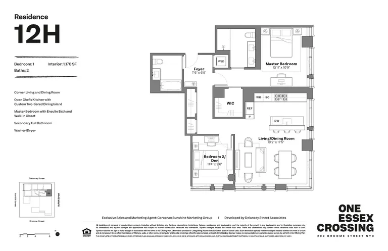 202 Broome Street, 12H | floorplan | View 9