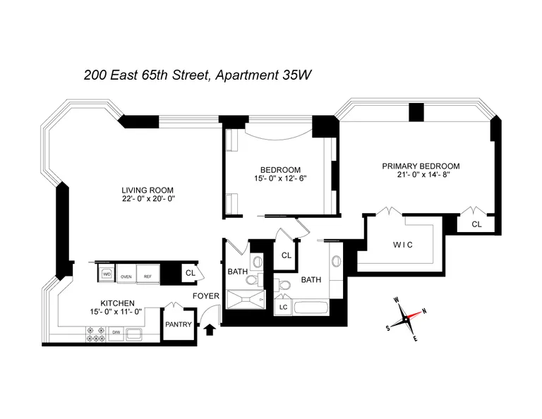 200 East 65th Street, 35W | floorplan | View 10