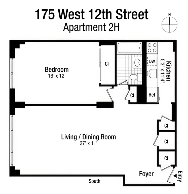175 West 12th Street, 2H | floorplan | View 6