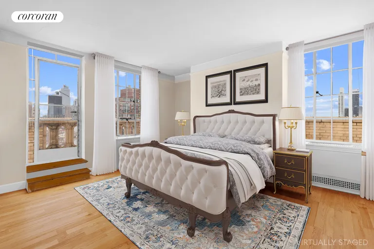 New York City Real Estate | View 353 West 56th Street, PHA | Virtually Staged Primary Bedroom | View 7