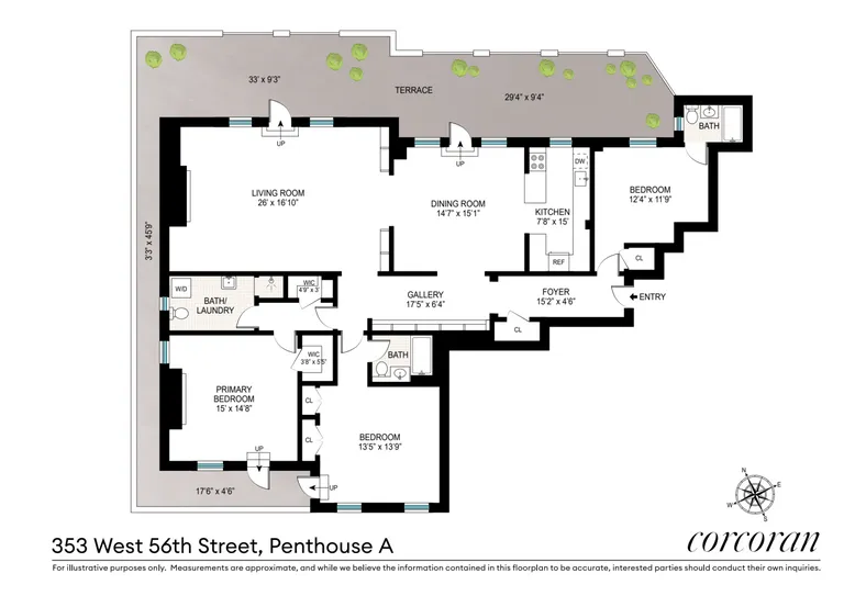 353 West 56th Street, PHA | floorplan | View 12
