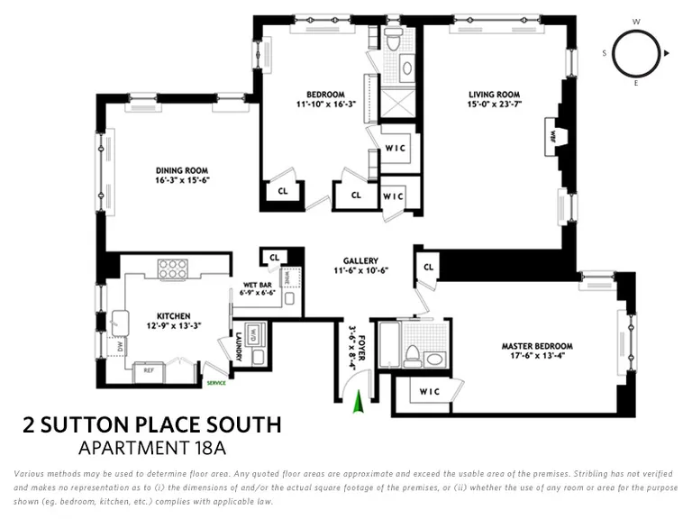 2 Sutton Place South, 18A | floorplan | View 13