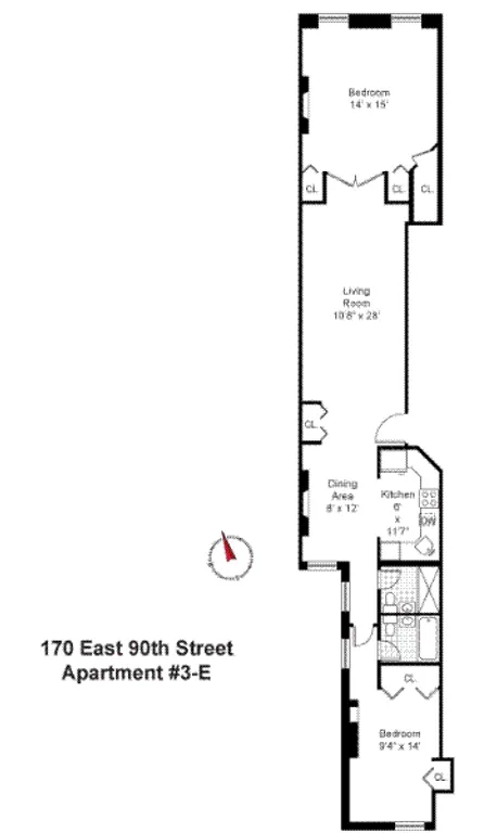 170 East 90th Street, 3W | floorplan | View 1