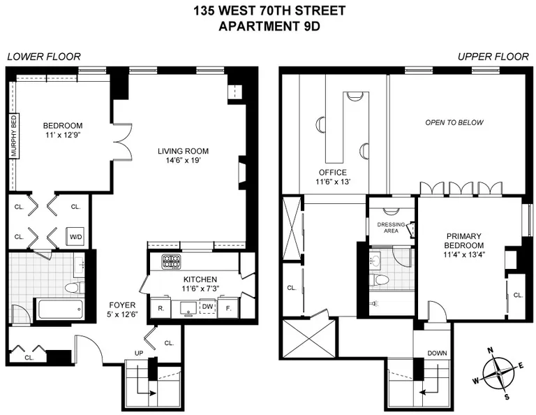 135 West 70th Street, 9D | floorplan | View 9