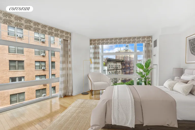 New York City Real Estate | View 272 West 107th Street, 8C | Virtually Staged Primary Bedroom | View 5