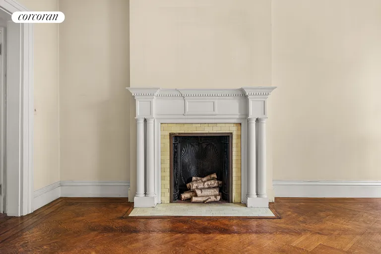New York City Real Estate | View 116 Pierrepont Street | Detail of Fireplace Mantle | View 7