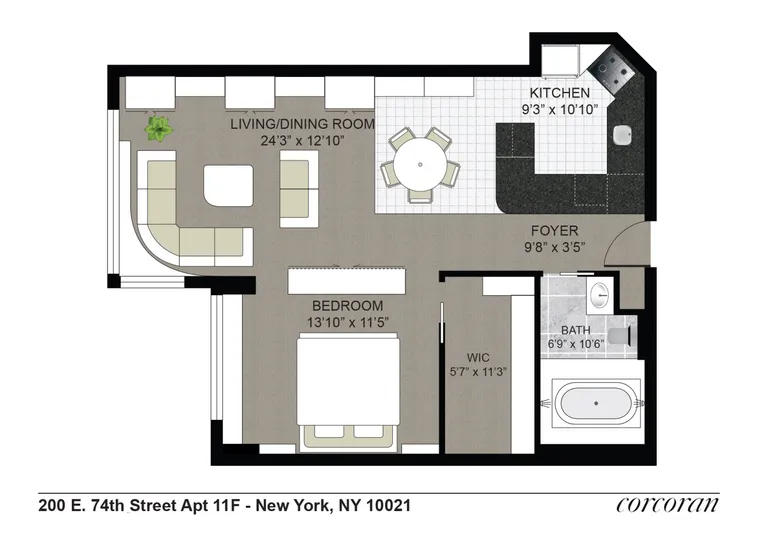 200 East 74th Street, 11F | floorplan | View 12