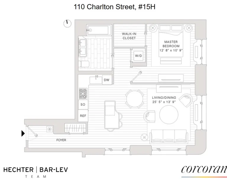 110 Charlton Street, 15H | floorplan | View 5