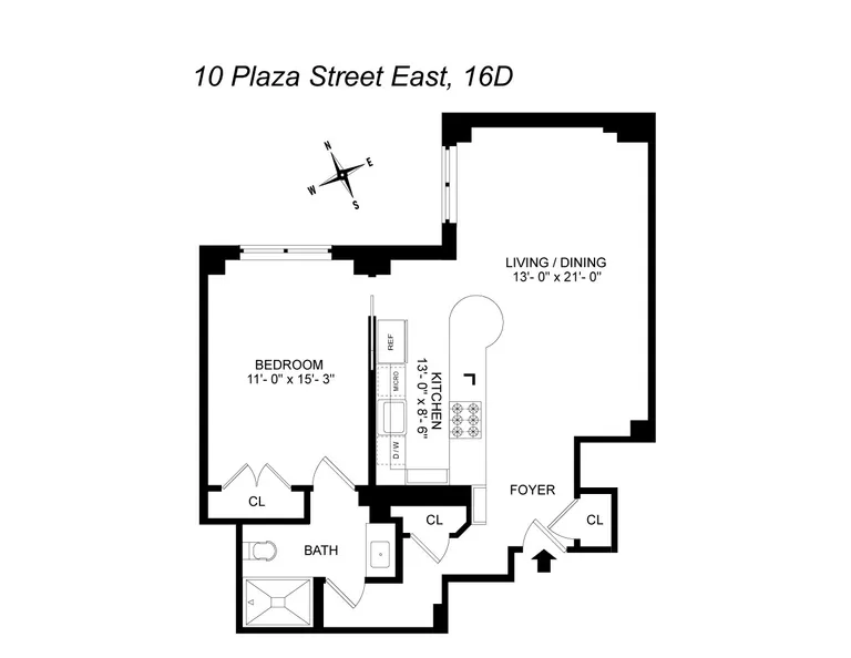 10 Plaza Street East, 16D | floorplan | View 9