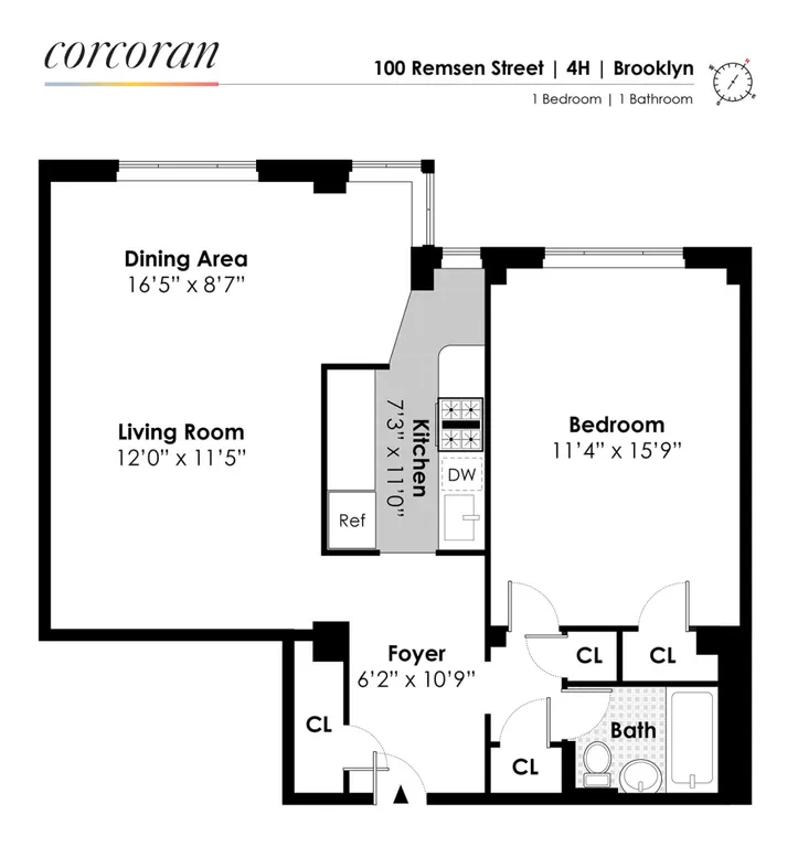 100 Remsen Street, 4H | floorplan | View 10