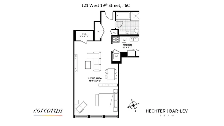 121 West 19th Street, 6C | floorplan | View 6