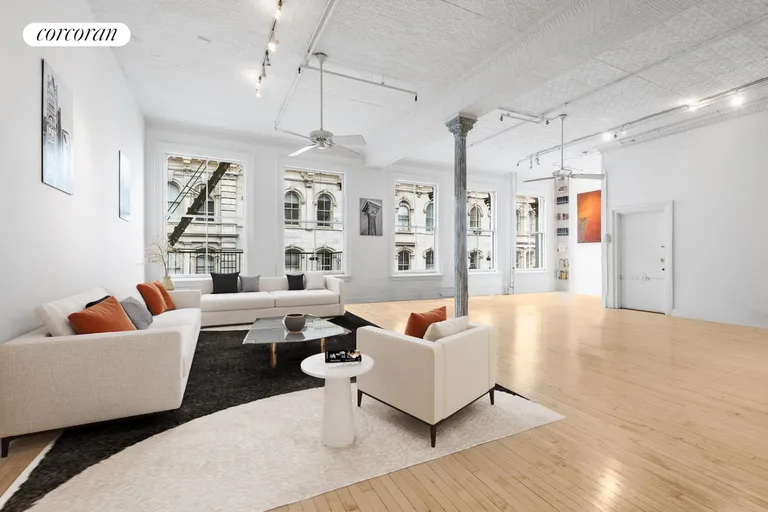 New York City Real Estate | View 22 East 18th Street, 5E | Open LR & Alcove (virtual) | View 11