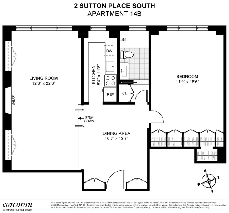 2 Sutton Place South, 14B | floorplan | View 8