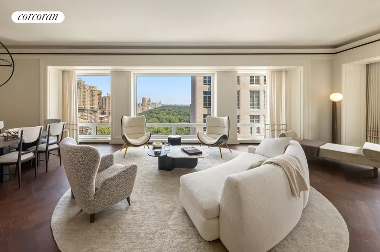 New York City Real Estate | View 220 Central Park South, 23C | Living Room | View 3