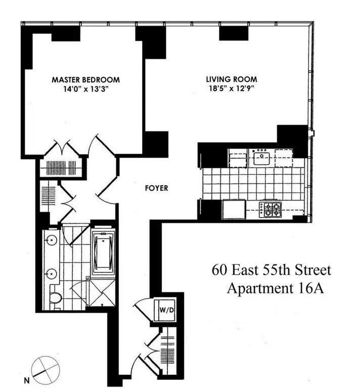 60 East 55th Street, 16A | floorplan | View 13