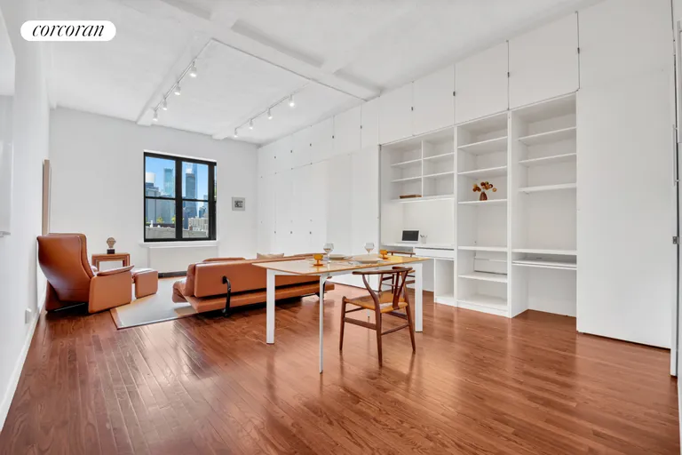 New York City Real Estate | View 28 OLD FULTON STREET, 6M | Living/Dining/Built-in Desk | View 2