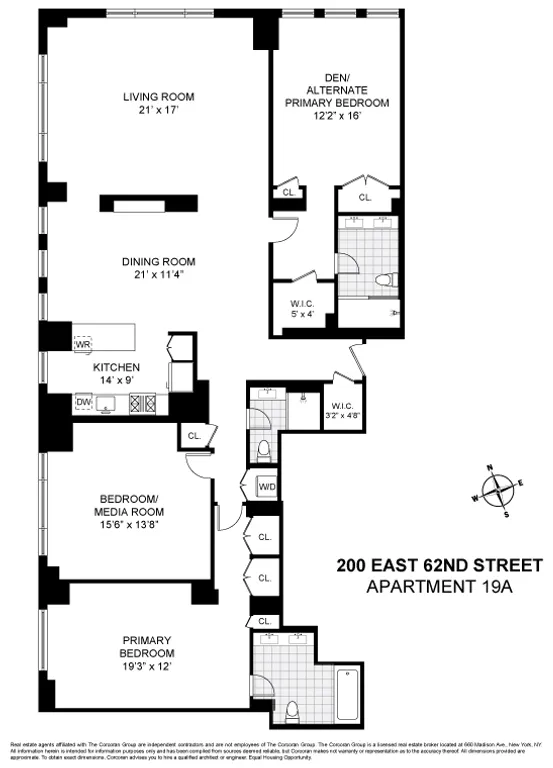 200 East 62nd Street, 19A | floorplan | View 12