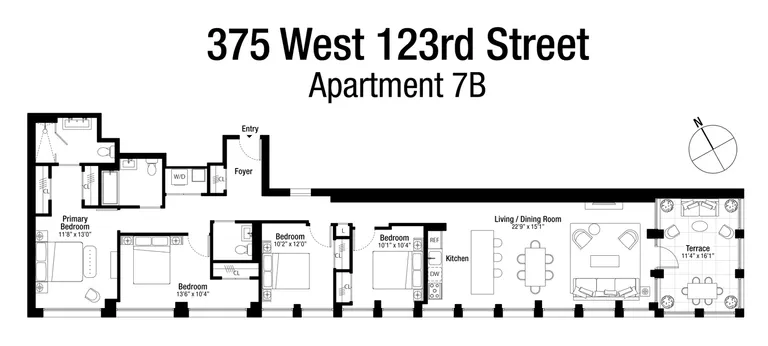375 West 123rd Street, 7B | floorplan | View 12