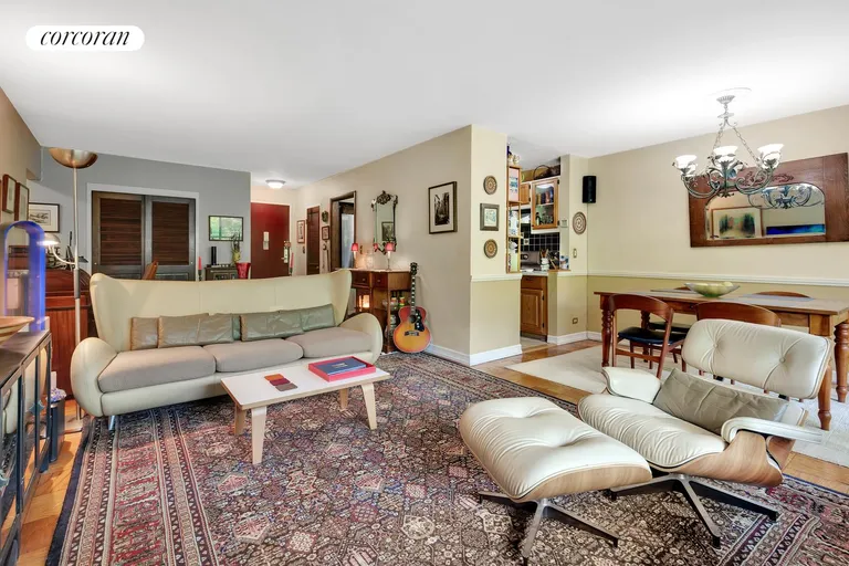 New York City Real Estate | View 400 Central Park West, 5B | Living and Dining Area | View 3