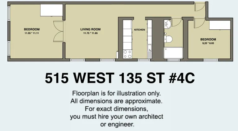 515 West 135th Street, 4C | floorplan | View 7