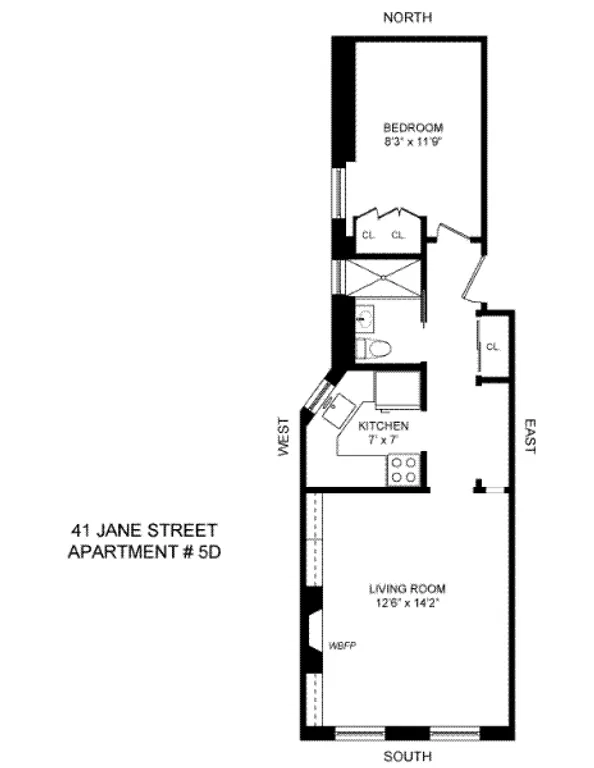 41 Jane Street, 5D | floorplan | View 6