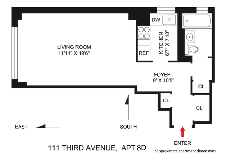 111 Third Avenue, 8D | floorplan | View 6