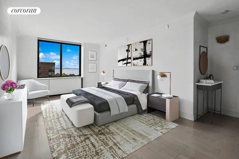 New York City Real Estate | View 2 South End Avenue, 9B | Main Bedroom | View 3