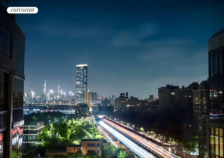 New York City Real Estate | View 360 Furman Street, 1020 | View from the apartment at night | View 11